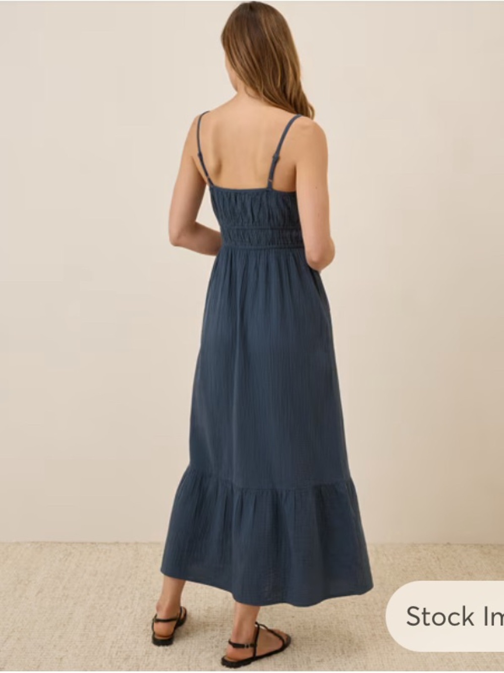 Pact Coastal Double Gauze Cami Maxi Dress - Picture 2 of 6